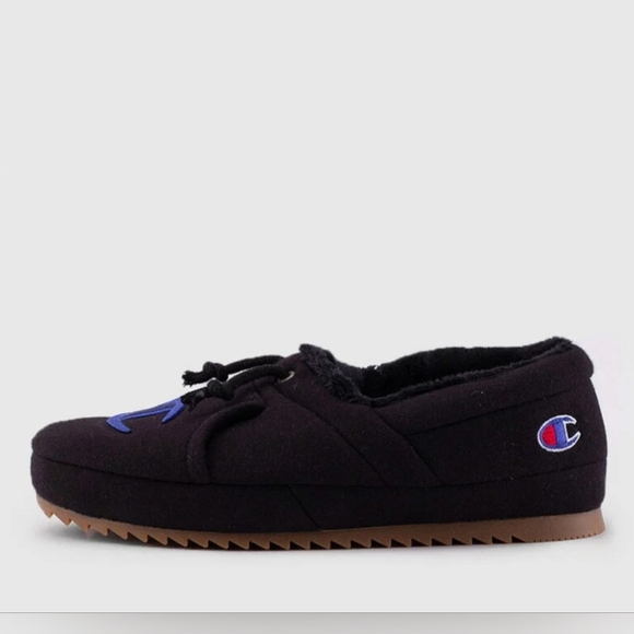 BNWT Champion Kid 5 Embroidered Logo Oxford Black University 2 Slippers Loafers - Picture 6 of 12